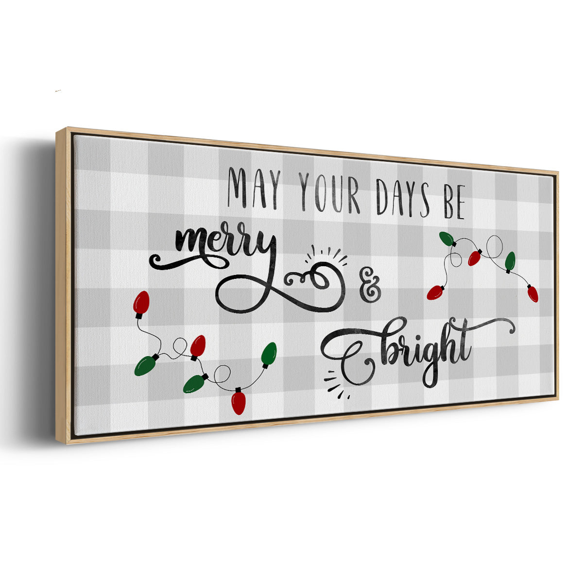 Buffalo Check Merry - Floater Framed Canvas Print