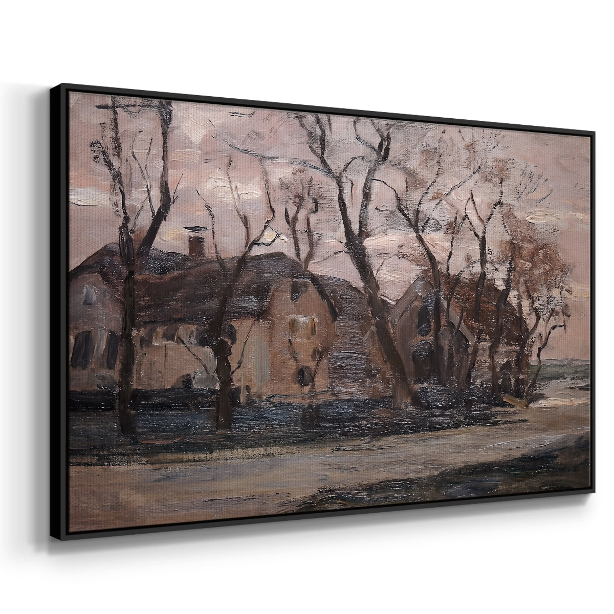 Farm near Duivendrecht in the Evening, c. 1905 - Floater Framed Canvas Print