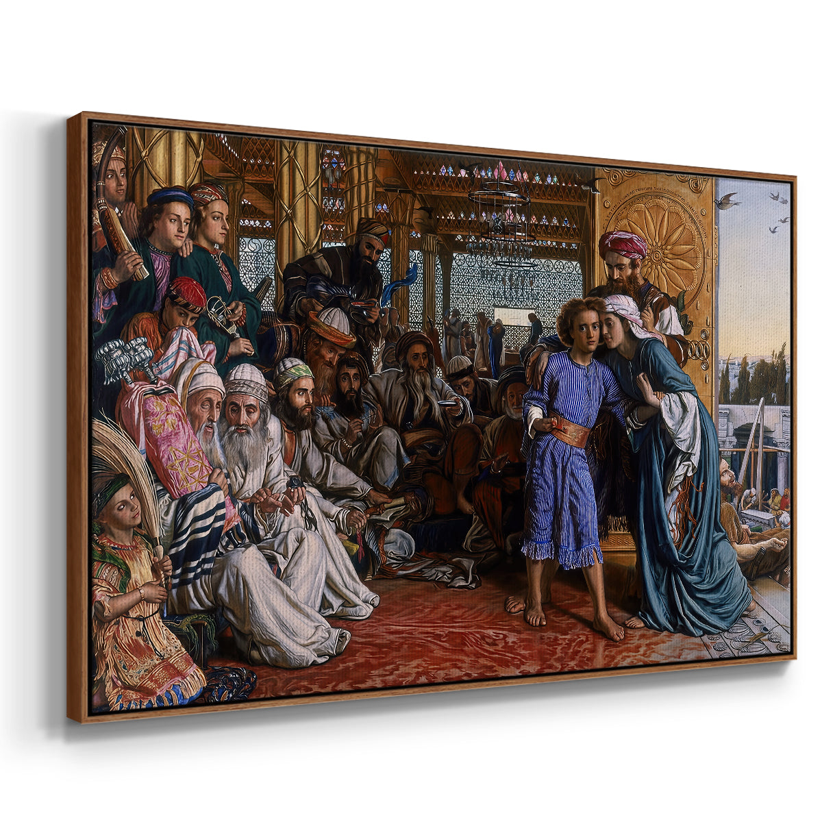 The Finding of the Saviour in the Temple, 1854-1860 - Floater Framed Canvas Print