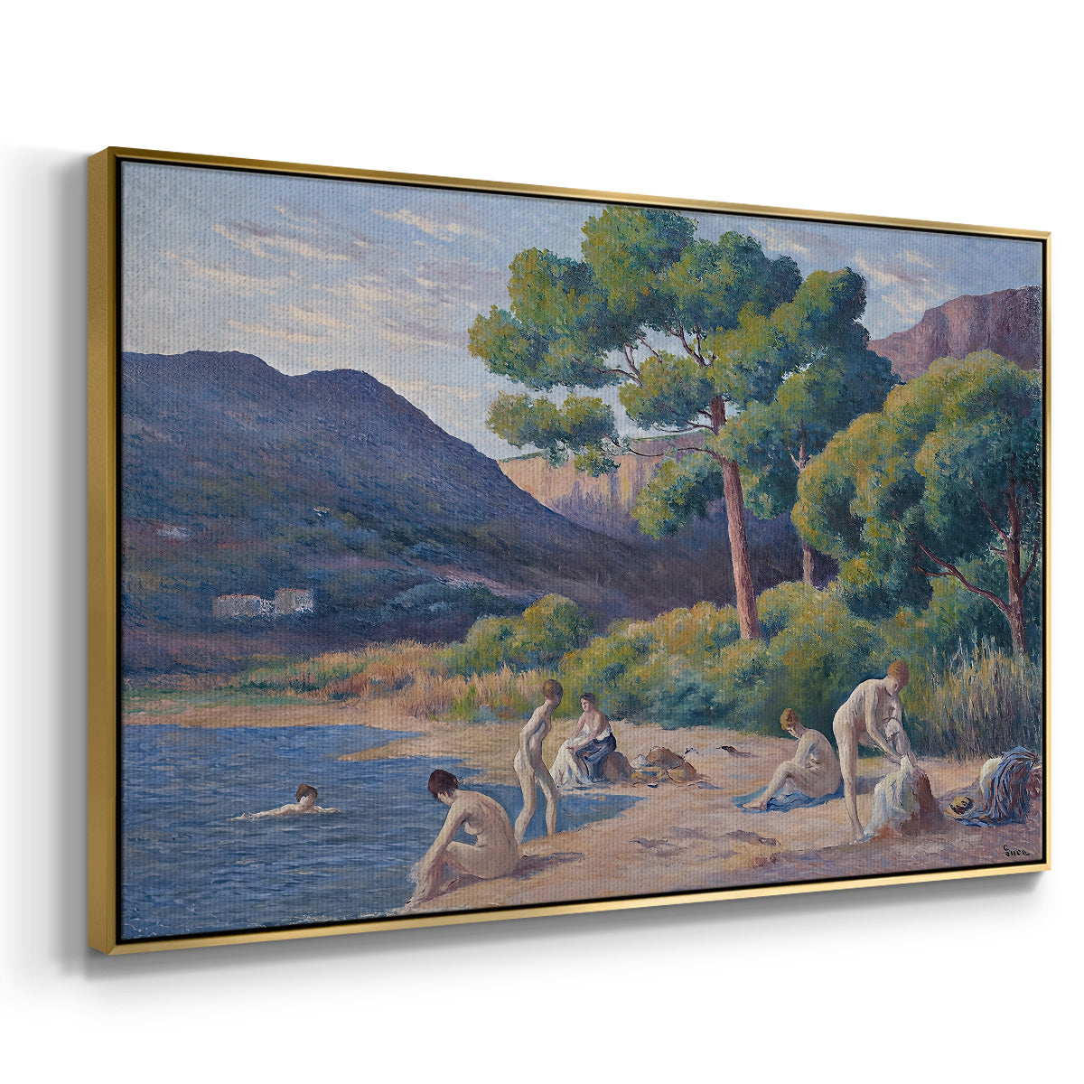 Bathers in Saint-Tropez, c. 1909 - Floater Framed Canvas Print