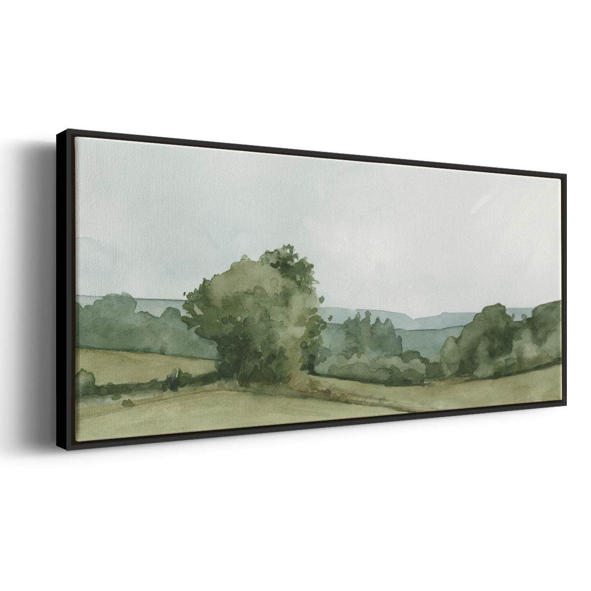 Vintage Landscape Sketch I - Floater Framed Canvas Print