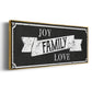 Joy Family Love - Floater Framed Canvas Print