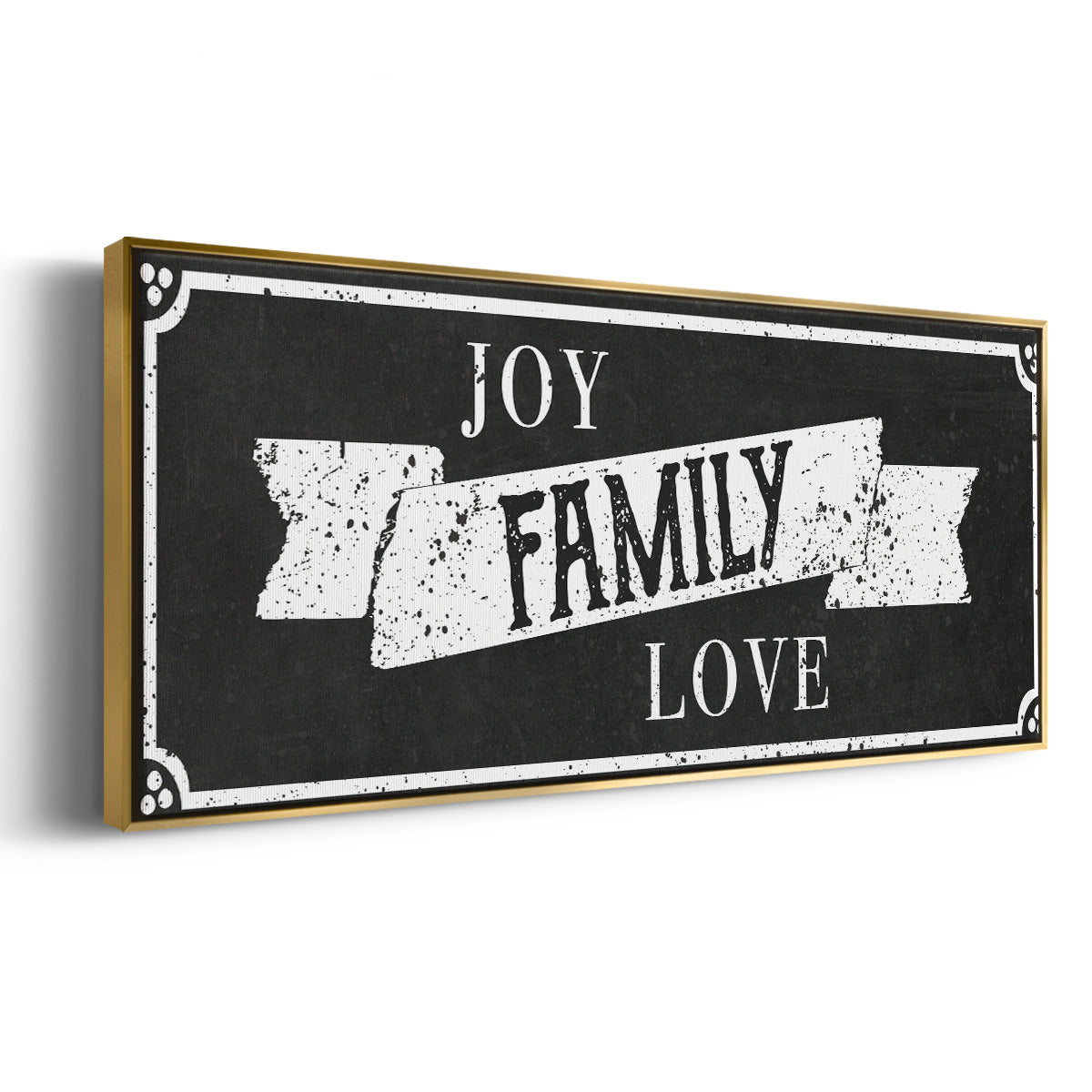 Joy Family Love - Floater Framed Canvas Print