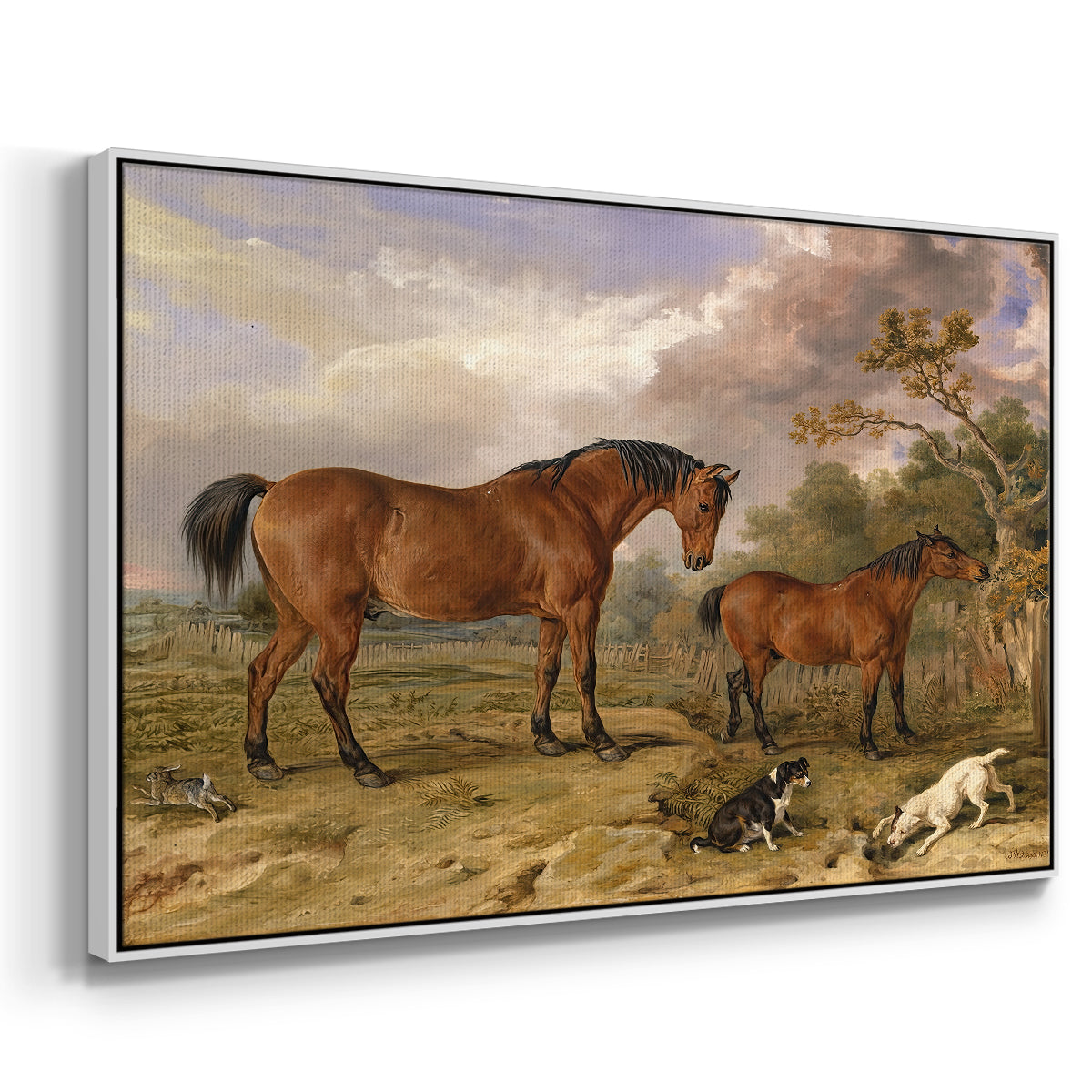 Portrait of Reformer, Blucher, Tory and Crib, Property of Rowland Alston, Esq., M.P., 1835 - Floater Framed Canvas Print