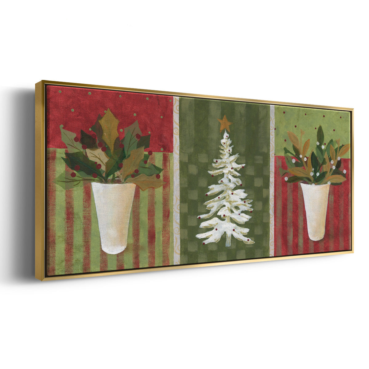Holiday Greenery - Floater Framed Canvas Print