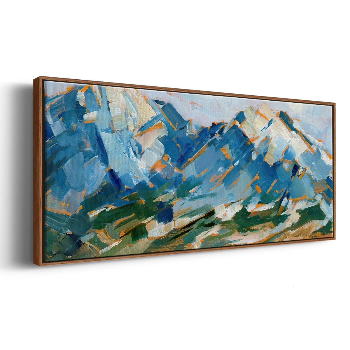 Blue Mountain Peaks I - Floater Framed Canvas Print