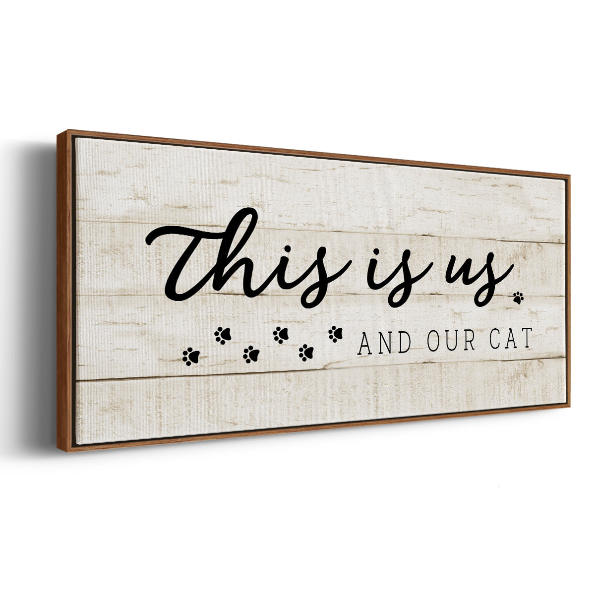 Us and Our Cat - Floater Framed Canvas Print