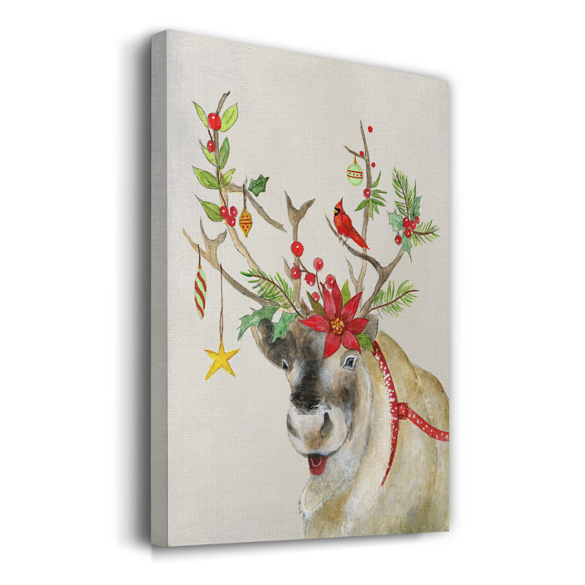 Playful Reindeer II - Gallery Wrapped Canvas