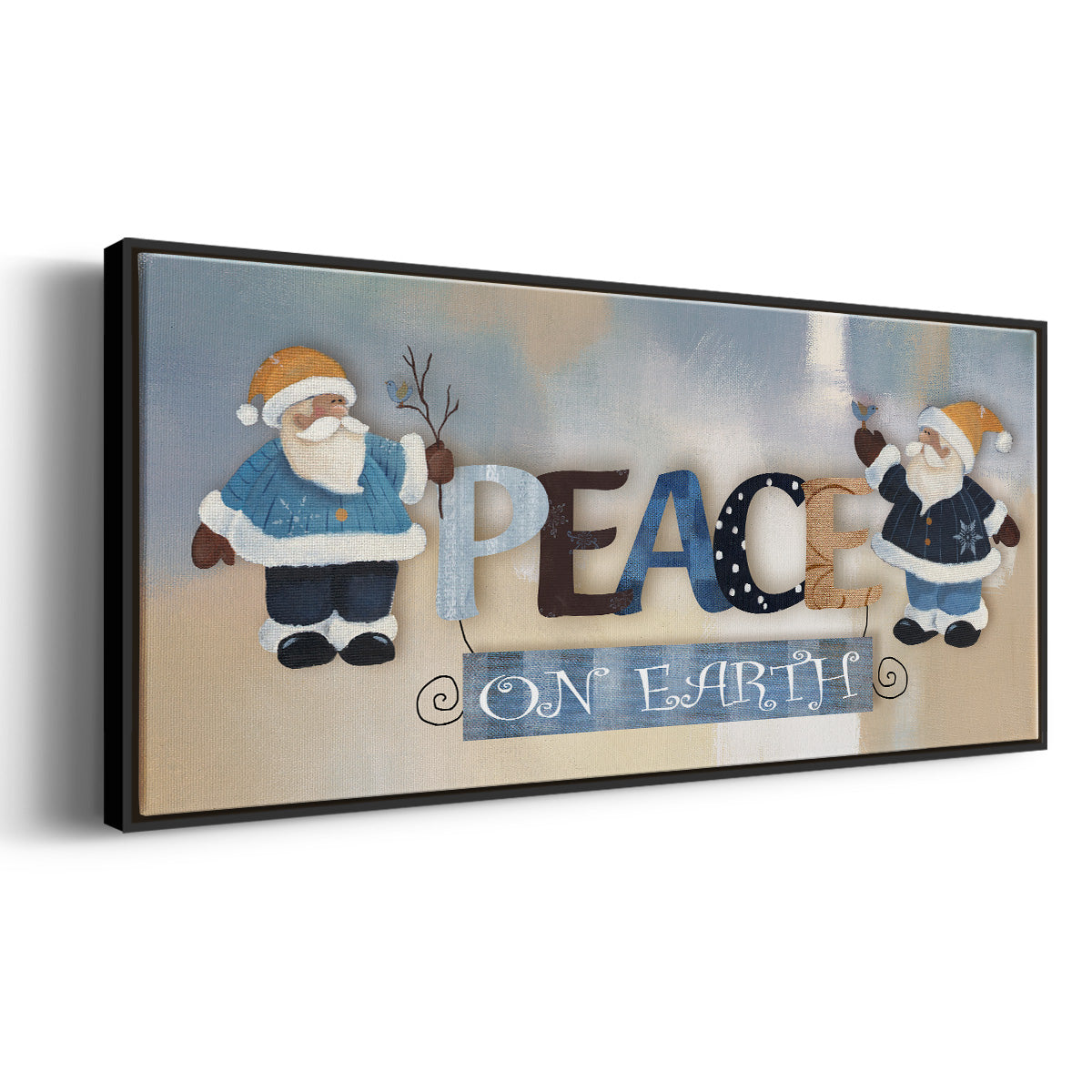 Santa Peace - Floater Framed Canvas Print