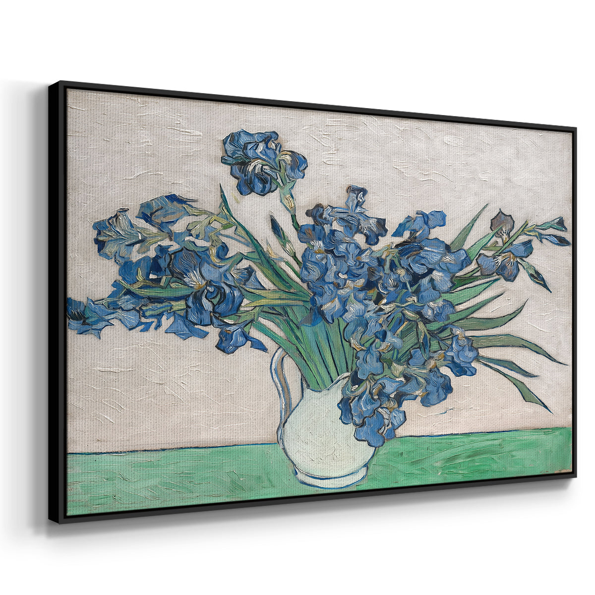 Irises, 1890 - Floater Framed Canvas Print