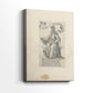 Side view of a canvas art print of a detailed illustration with minimal shading and strong outline, showing gallery-wrapped depth.