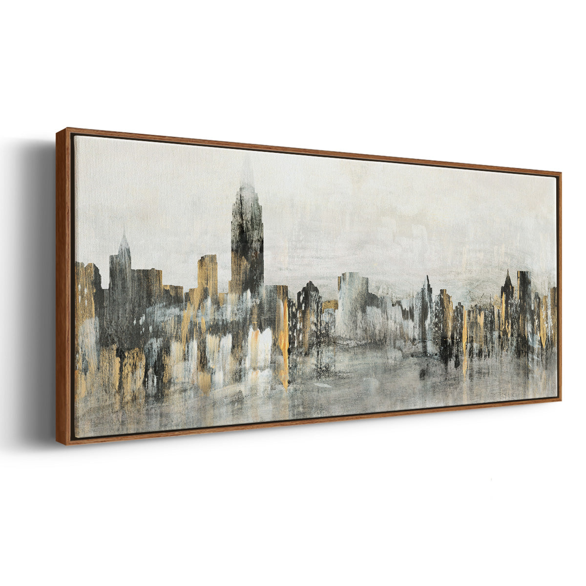 Bright City Lights - Floater Framed Canvas Print