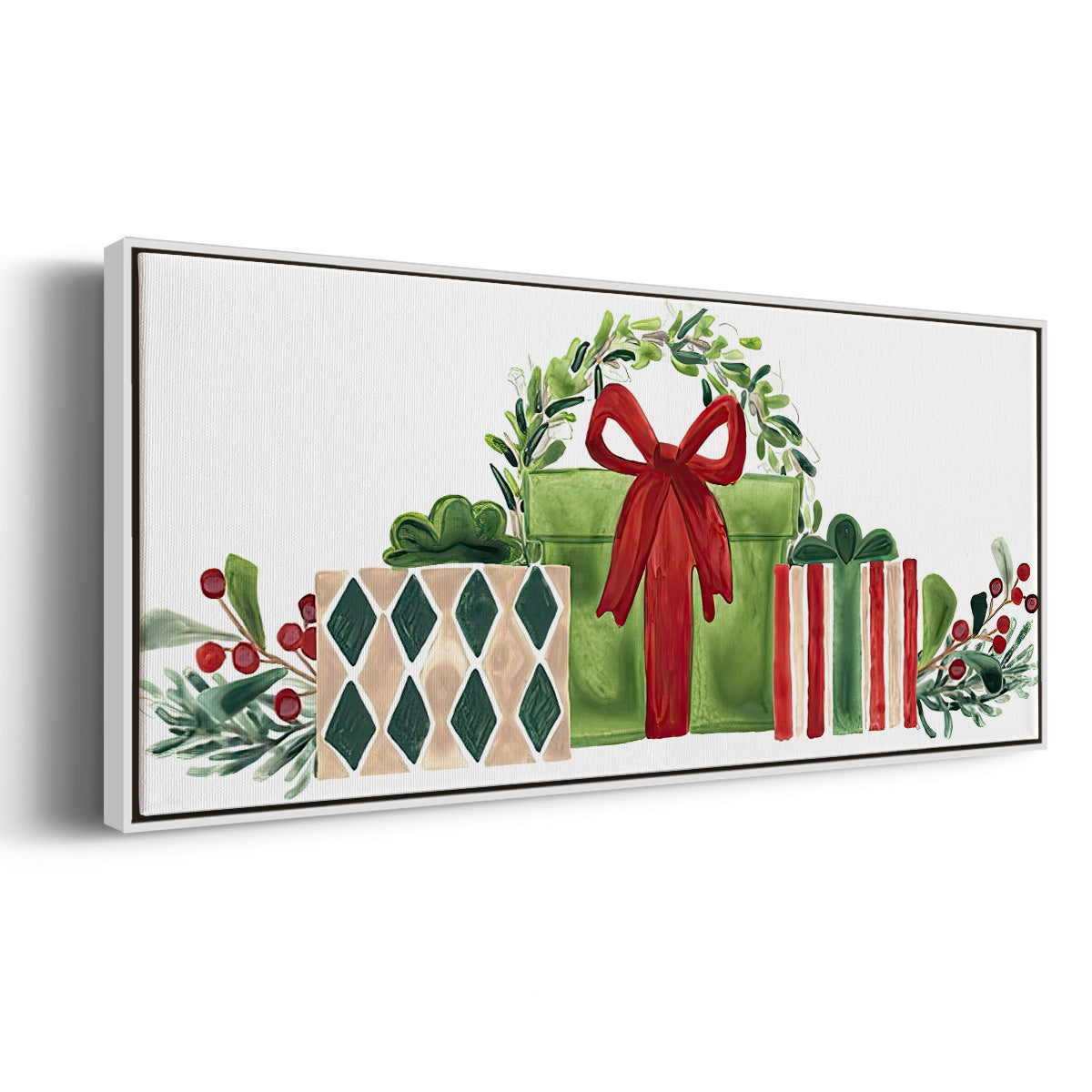 Woodland Holiday Collection D - Floater Framed Canvas Print