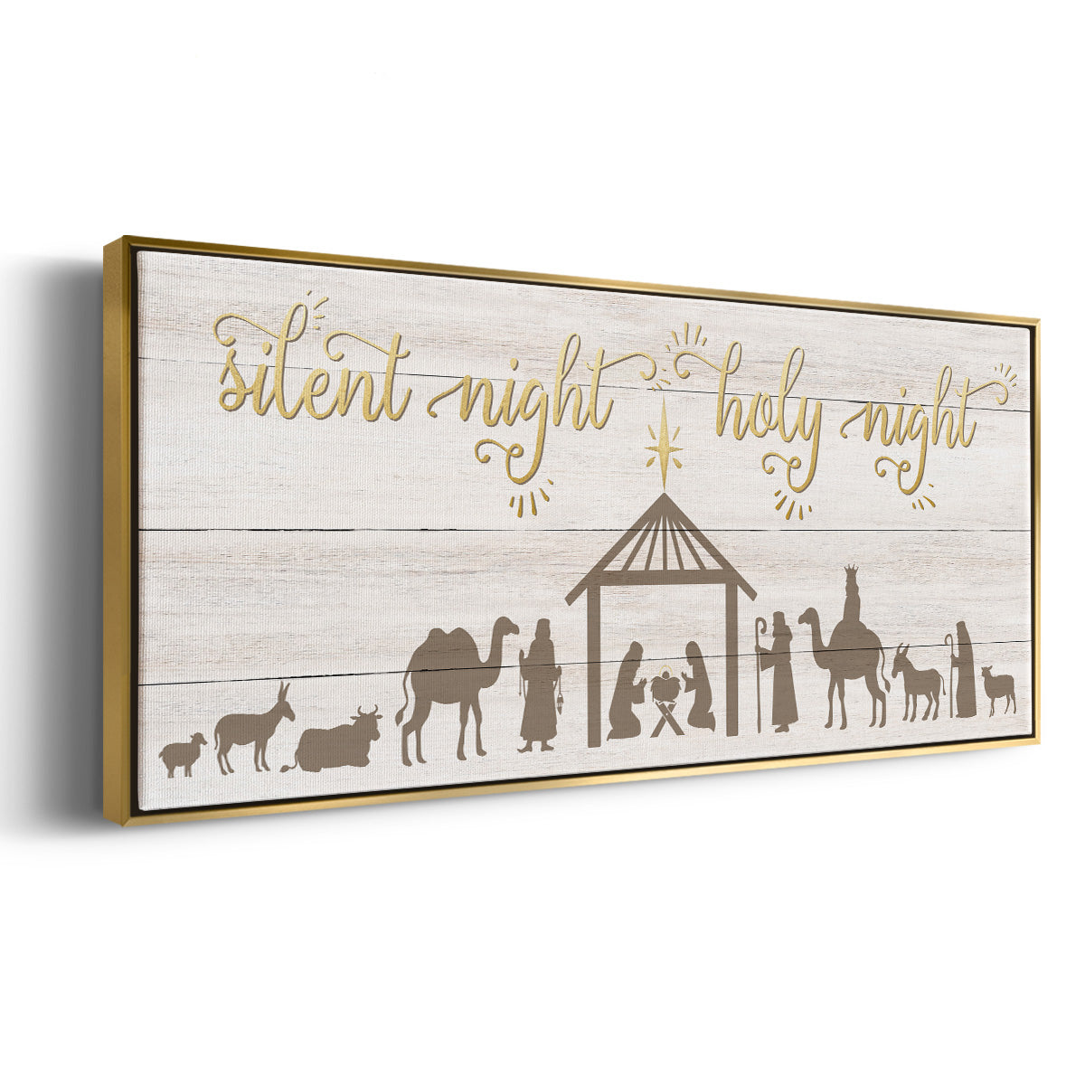 Silent Night Nativity - Floater Framed Canvas Print
