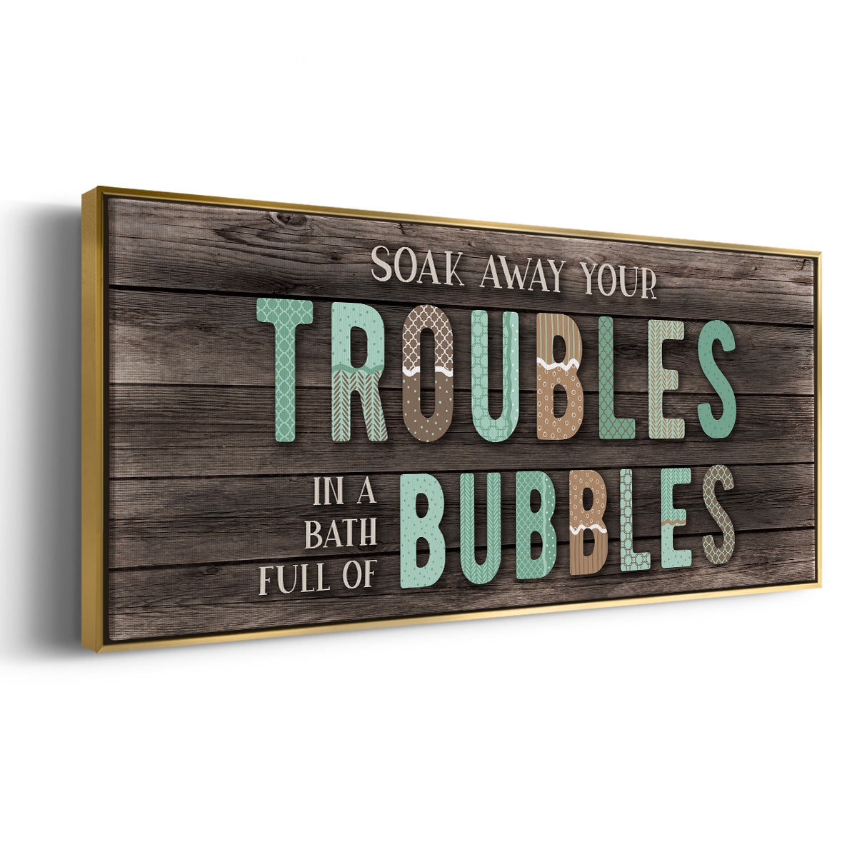 Troubles Bubbles - Floater Framed Canvas Print