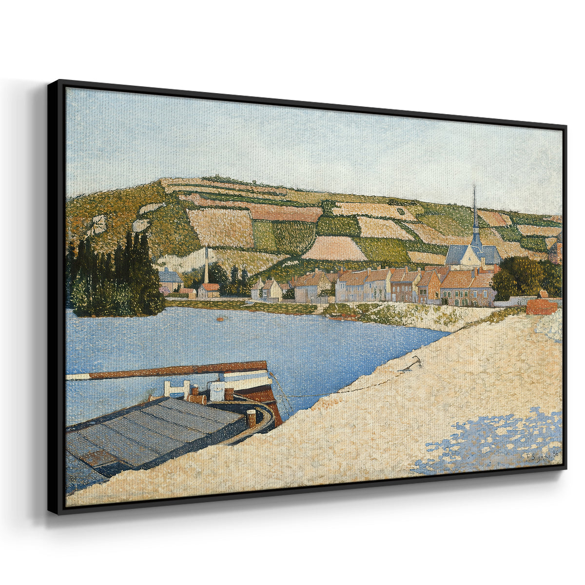The Riverbank, Les Andelys, 1886 - Floater Framed Canvas Print