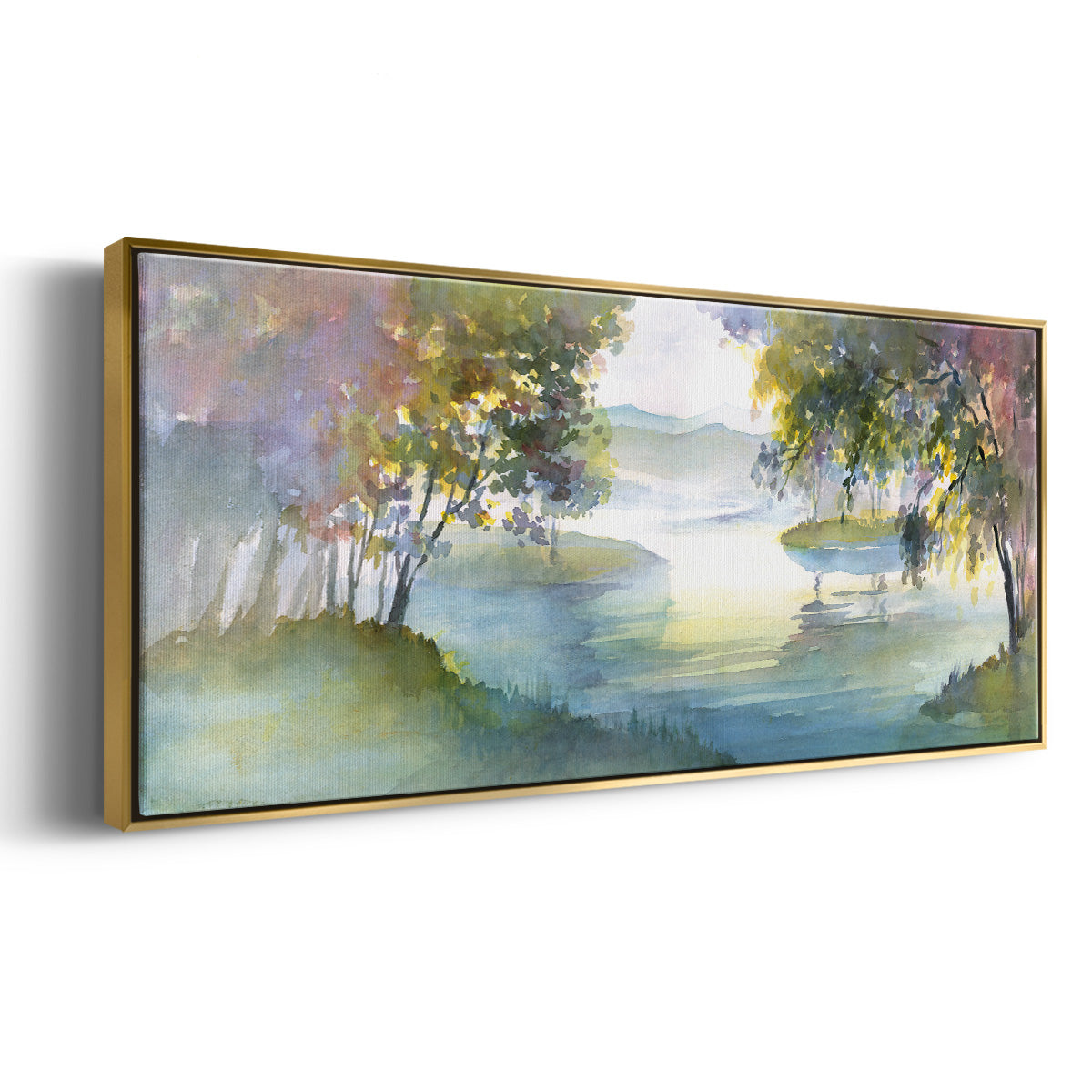 Meandering Lake I - Floater Framed Canvas Print