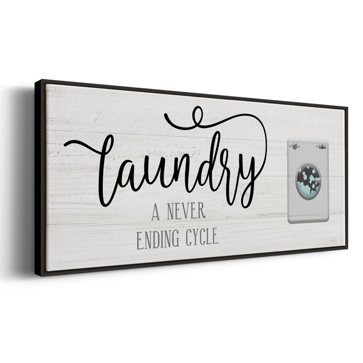 Never Ending Laundry - Floater Framed Canvas Print