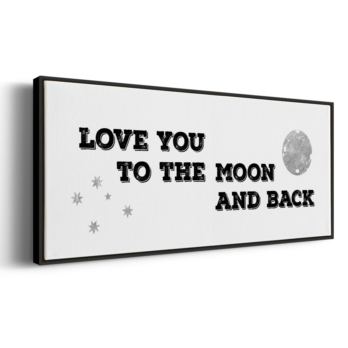 To the Moon and Back - Floater Framed Canvas Print