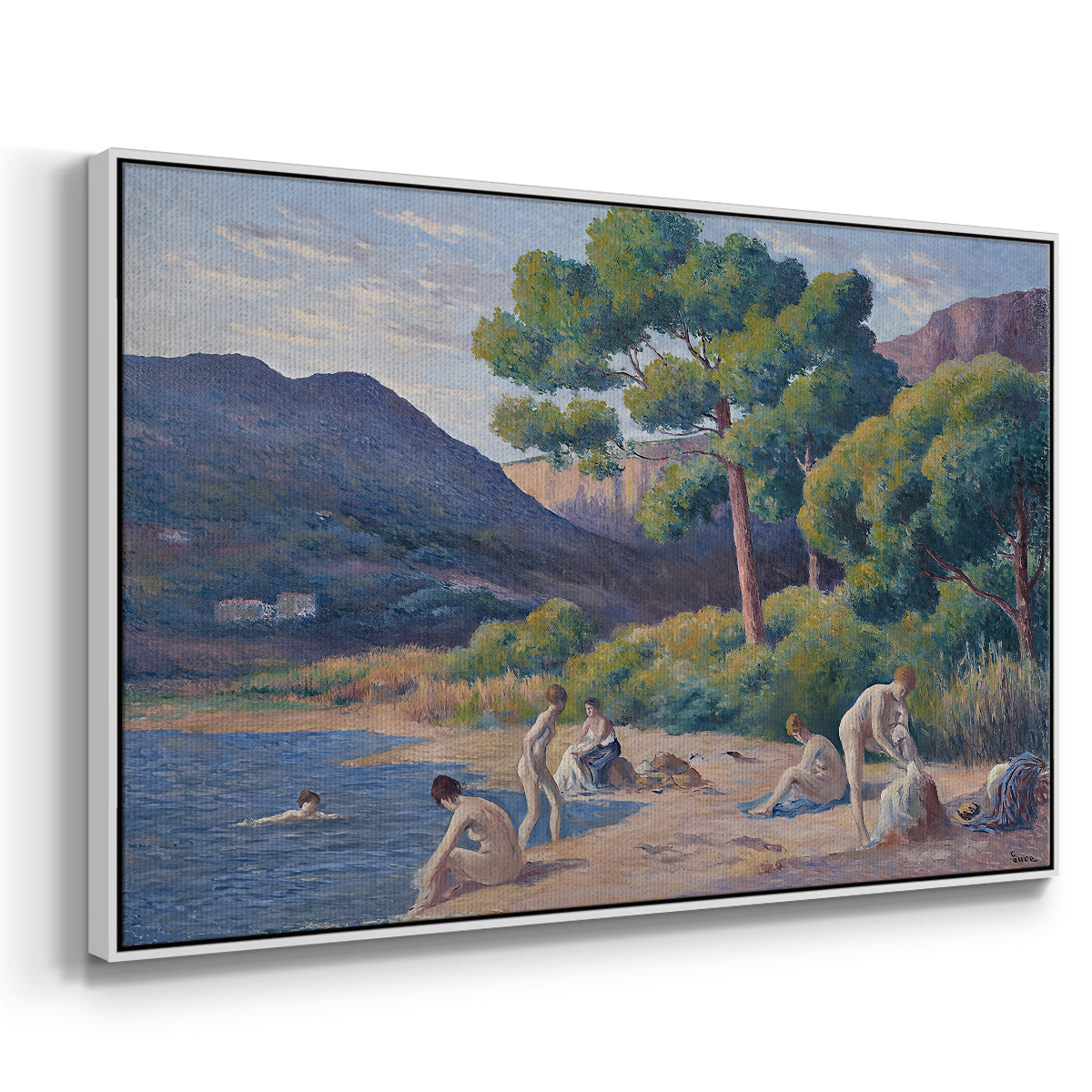 Bathers in Saint-Tropez, c. 1909 - Floater Framed Canvas Print