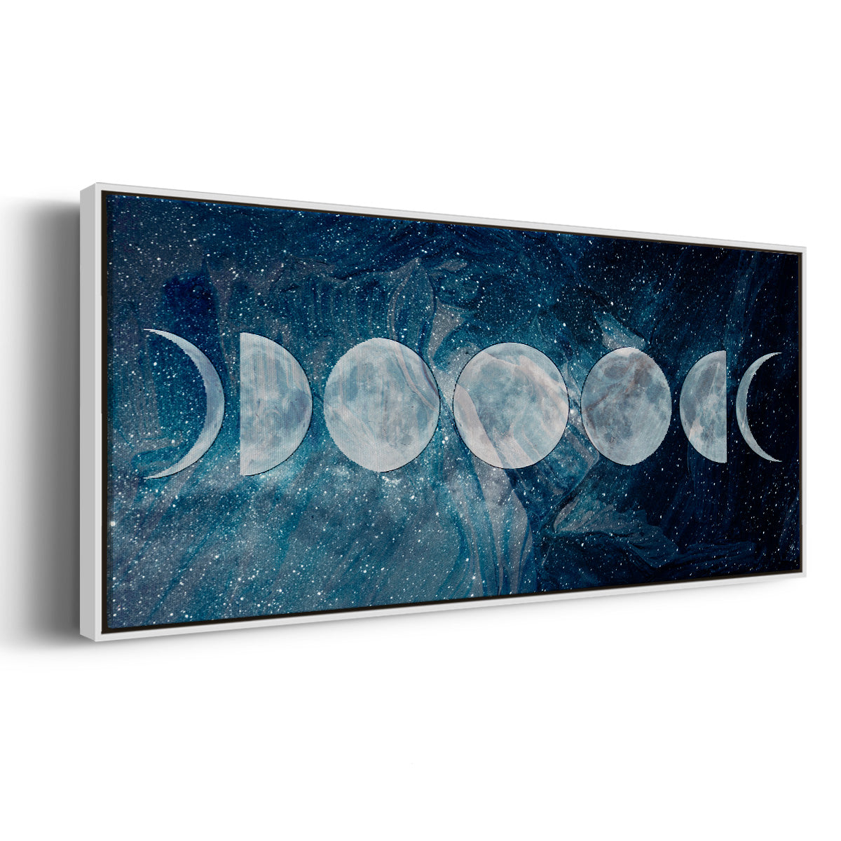 Moon Phases - Floater Framed Canvas Print