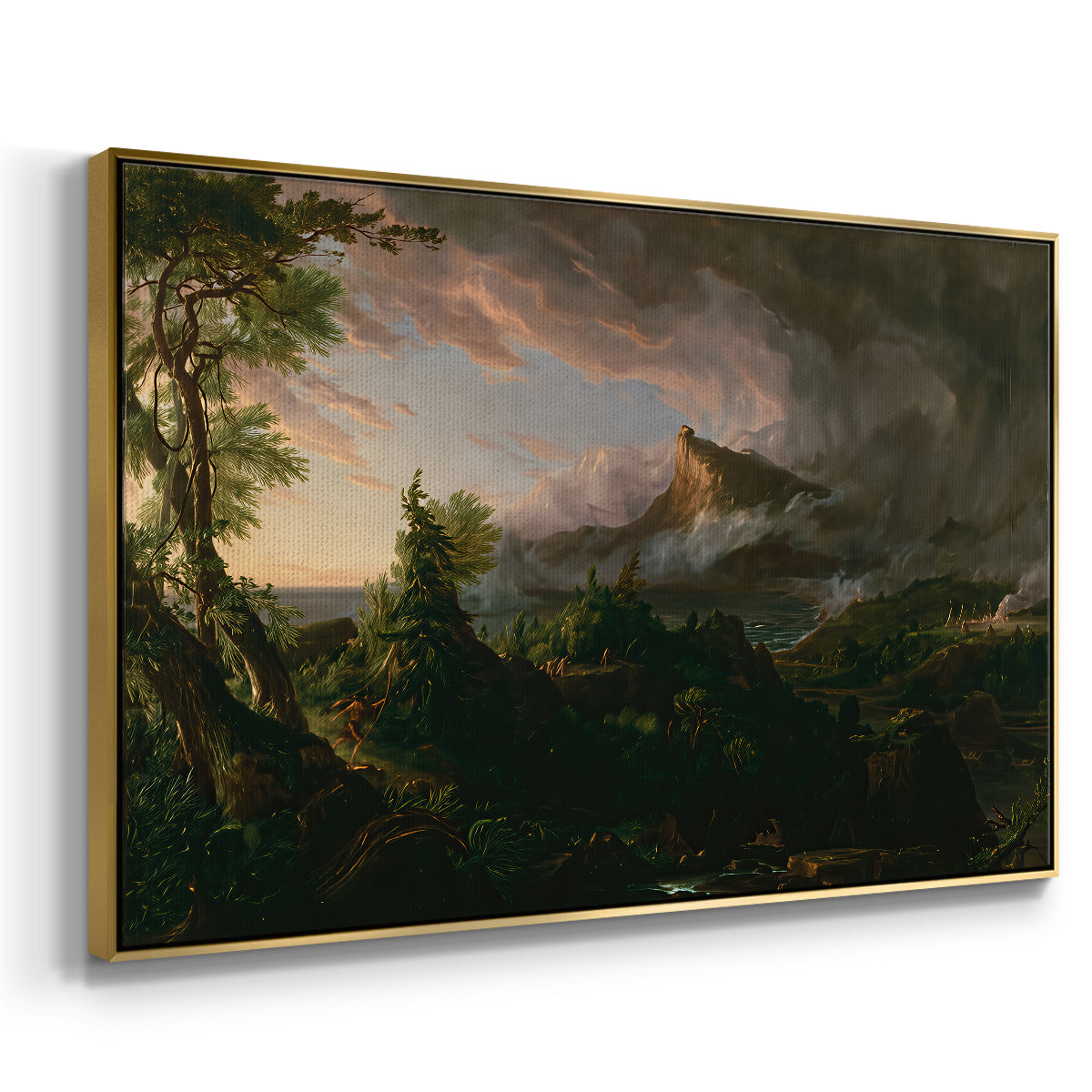 The Course of Empire: The Savage State, 1834 - Floater Framed Canvas Print