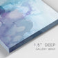 Close-up view of wrapped canvas corner featuring icy abstract crystalline forms.