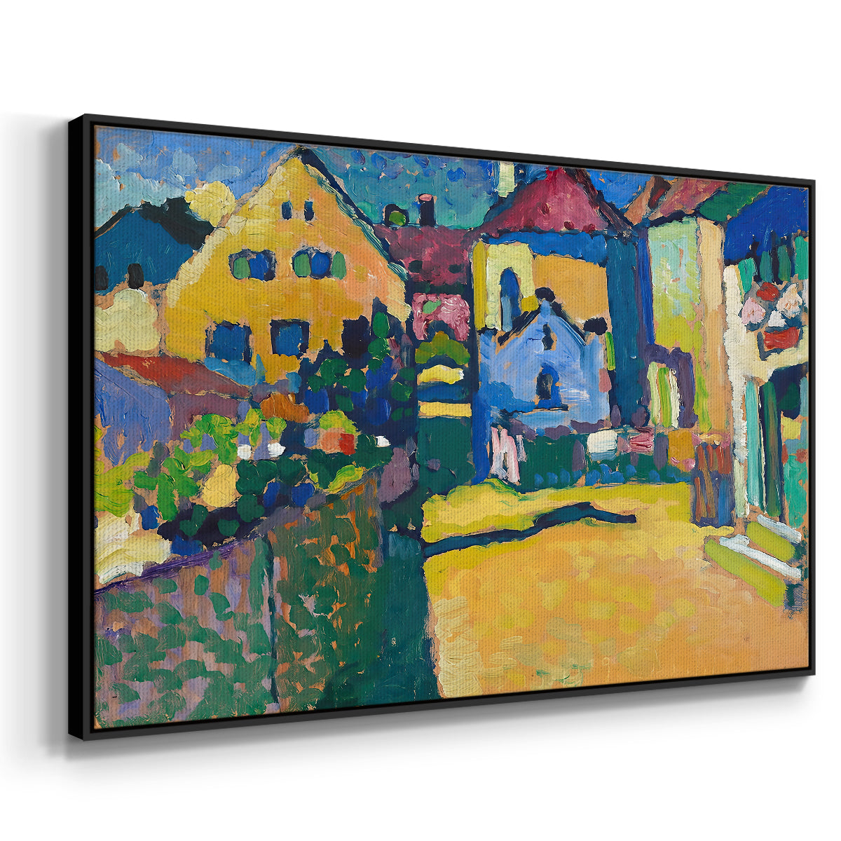 Green Lane in Murnau, 1909 - Floater Framed Canvas Print