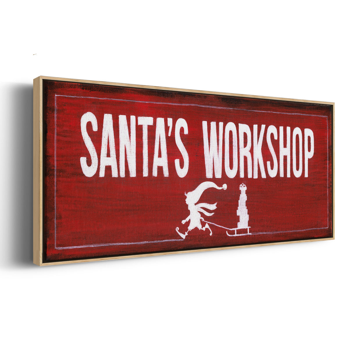 Santa's Workshop - Floater Framed Canvas Print