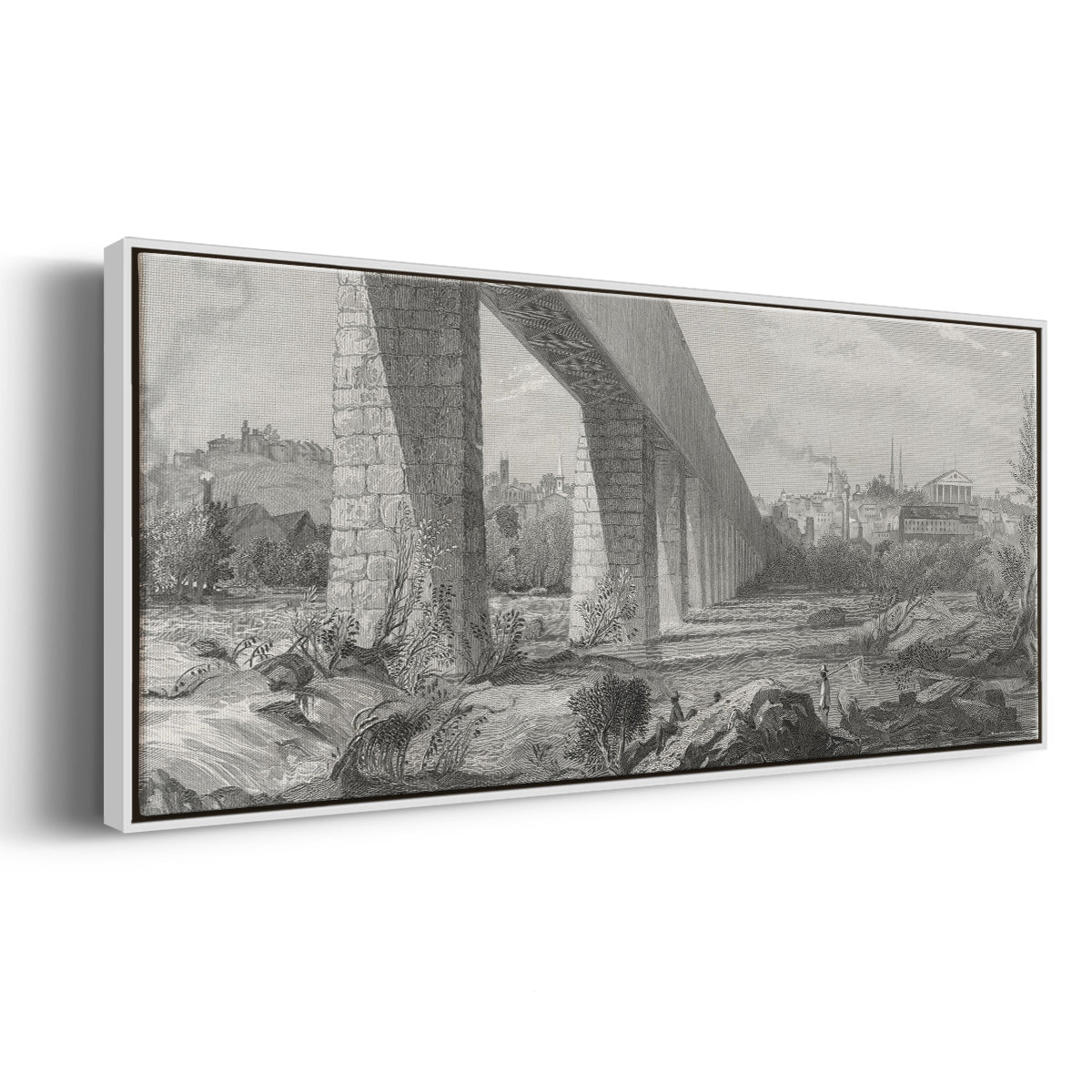 Richmond from the James - Floater Framed Canvas Print