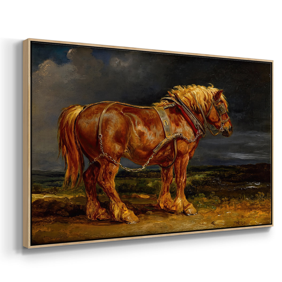 The Shire Horse Elephant in an Extensive Landscape, c. 1850s - Floater Framed Canvas Print