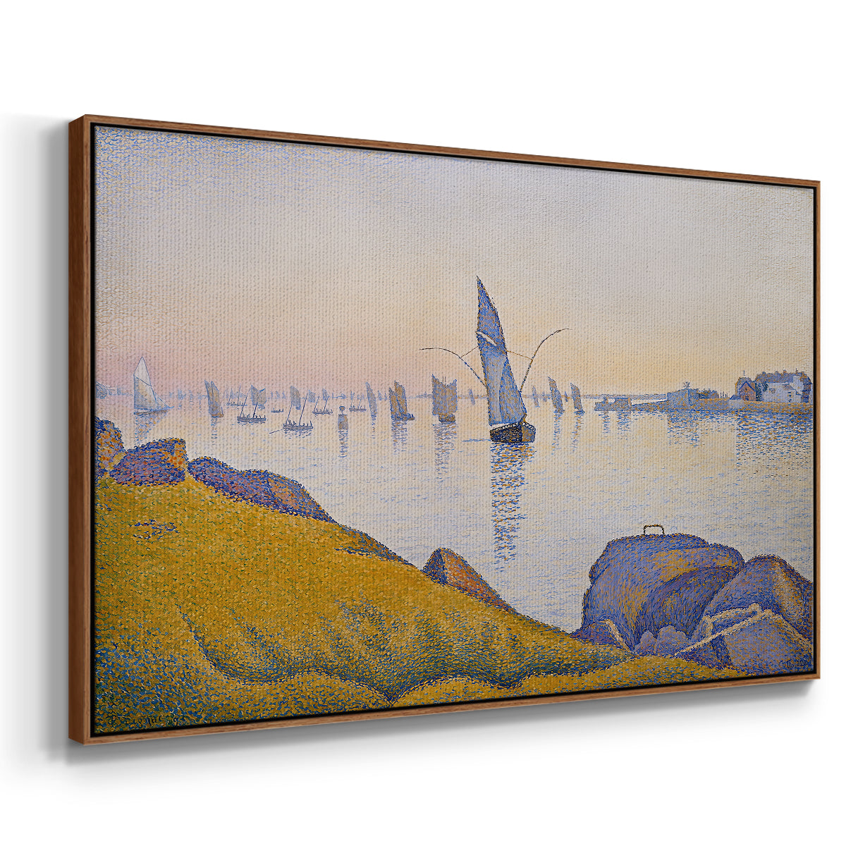 Evening Calm, Concarneau, Opus 220, 1891 - Floater Framed Canvas Print