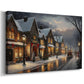 Warm Lantern Night Green - Canvas Art Print