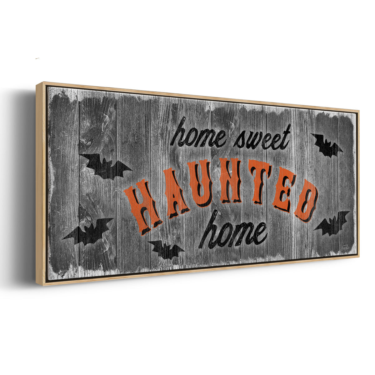 Home Sweet Haunted - Floater Framed Canvas Print