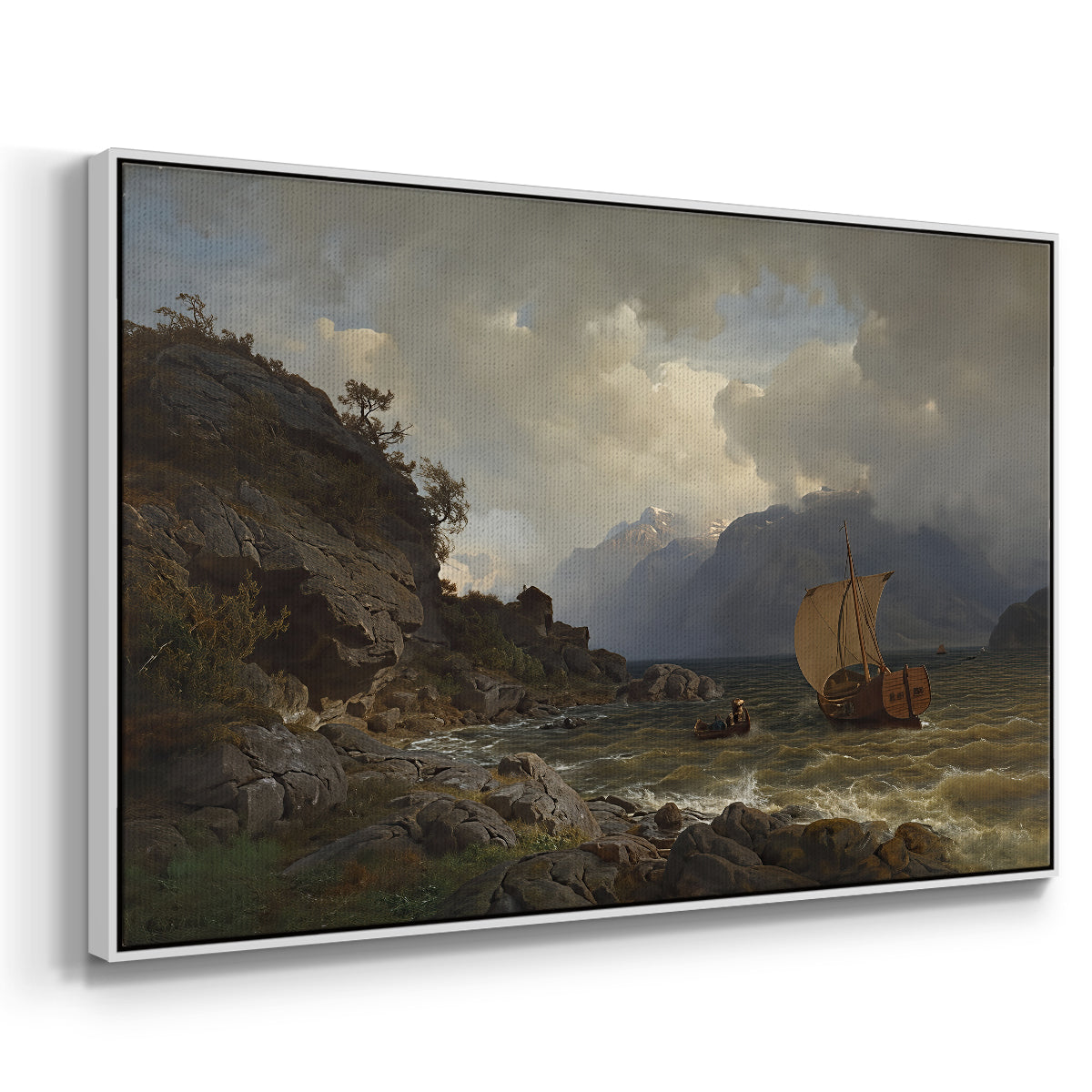 From the Western Coast of Norway, 1862 - Floater Framed Canvas Print