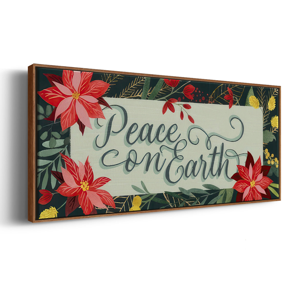Bright Christmas Night Collection D - Floater Framed Canvas Print
