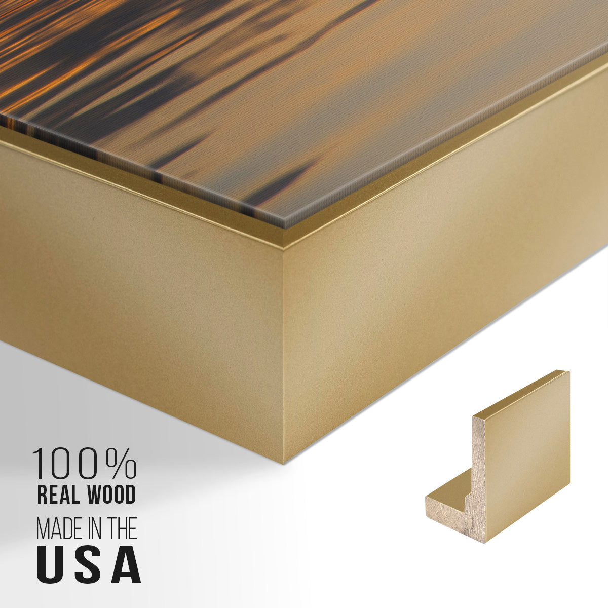 Molten Gold - Floater Framed Canvas Print