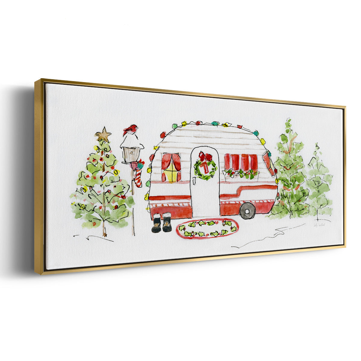 Holiday Camper I - Floater Framed Canvas Print