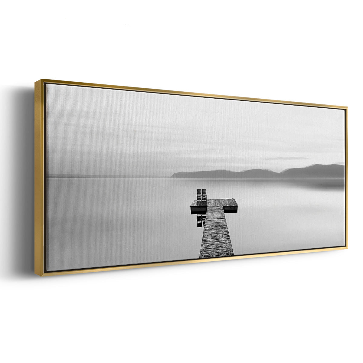 Black & White Water Panel XII - Floater Framed Canvas Print