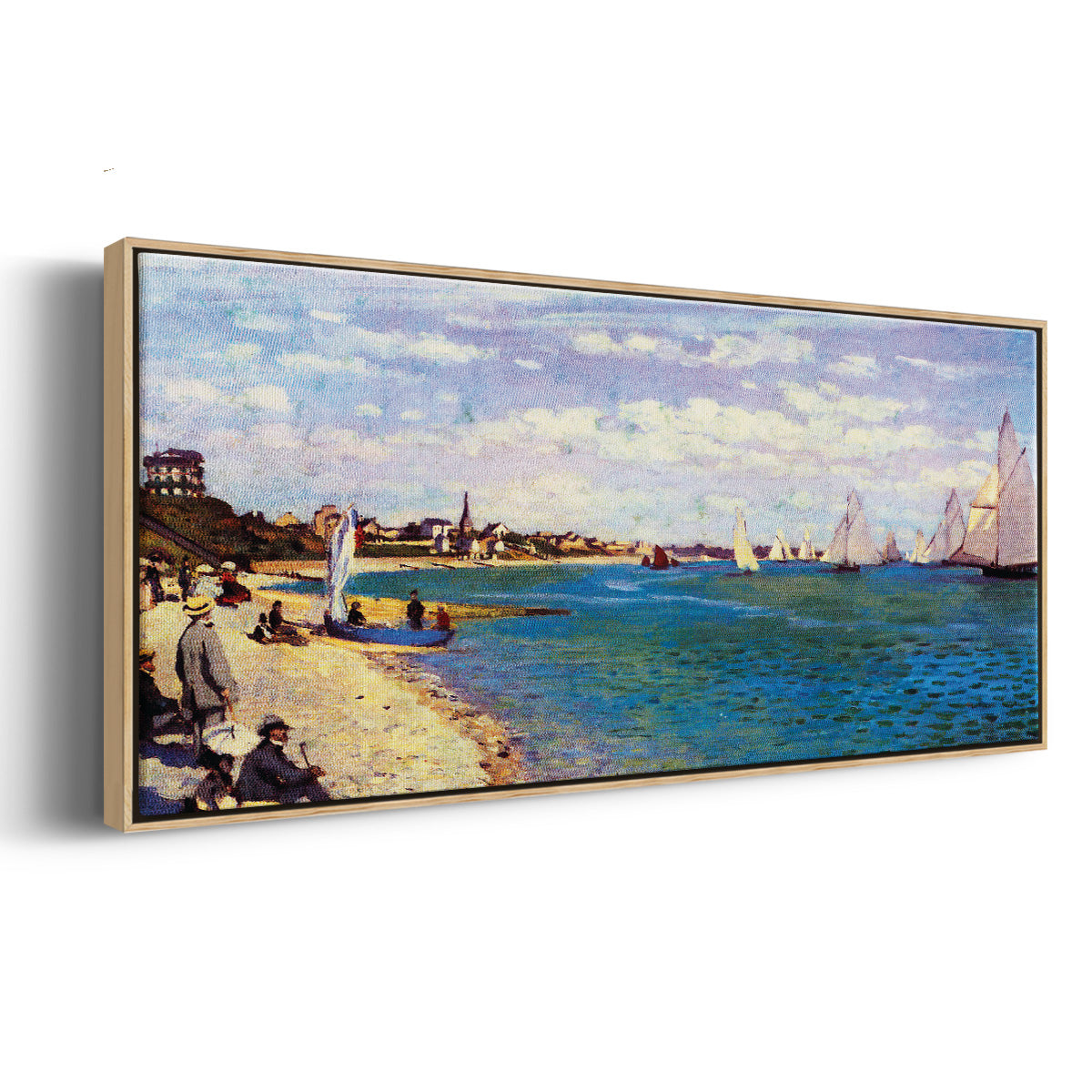 Regatta at Sainte Adresse - Floater Framed Canvas Print