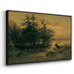 Wallowing Deer on the Shore of a Mountain Lake, c. 1850 - Floater Framed Canvas Print