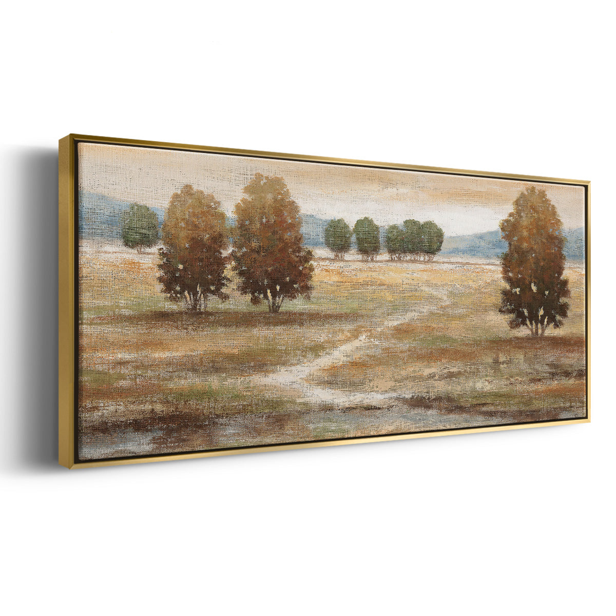 Linen Landscape I - Floater Framed Canvas Print