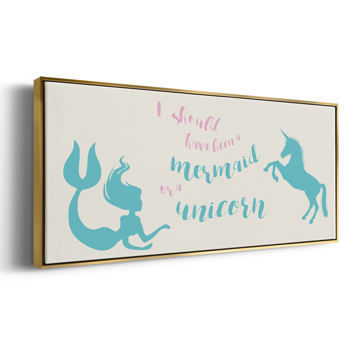 Mermaid Unicorn - Floater Framed Canvas Print