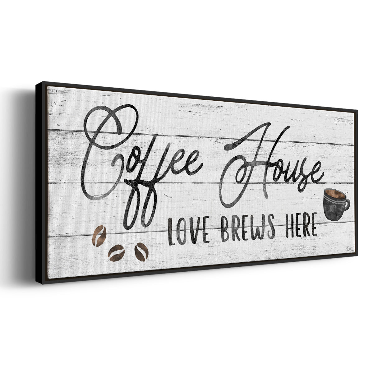 Love Brews - Floater Framed Canvas Print