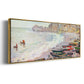 Étretat, the Beach and La Porte d'Amont - Floater Framed Canvas Print