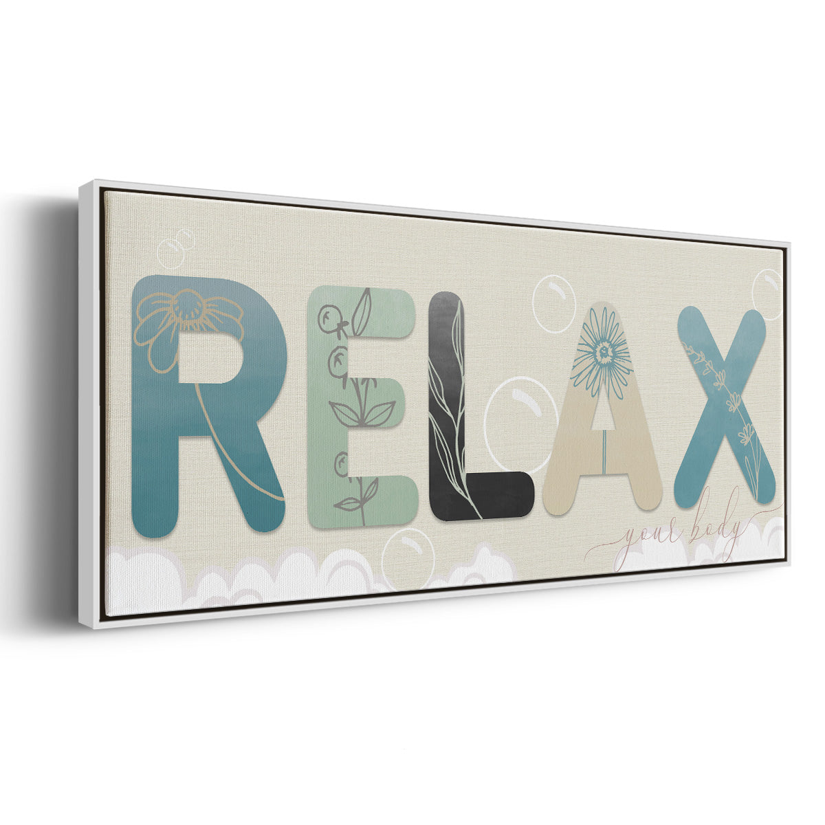Relax Your Body - Floater Framed Canvas Print