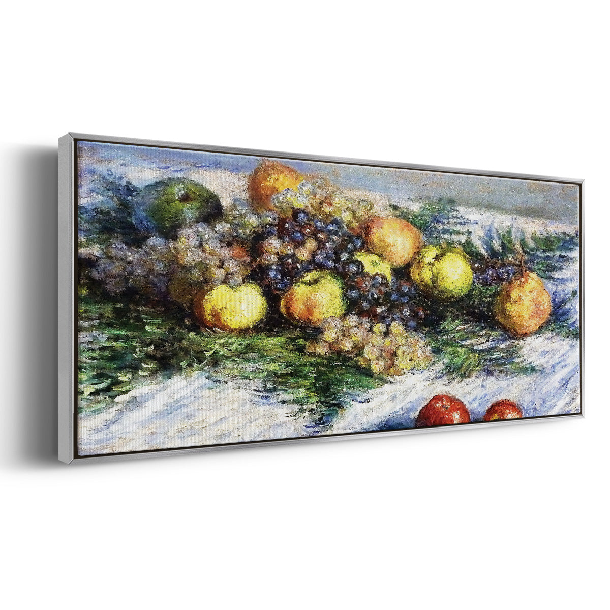 Still Life with Pears and Grapes, 1880 - Floater Framed Canvas Print