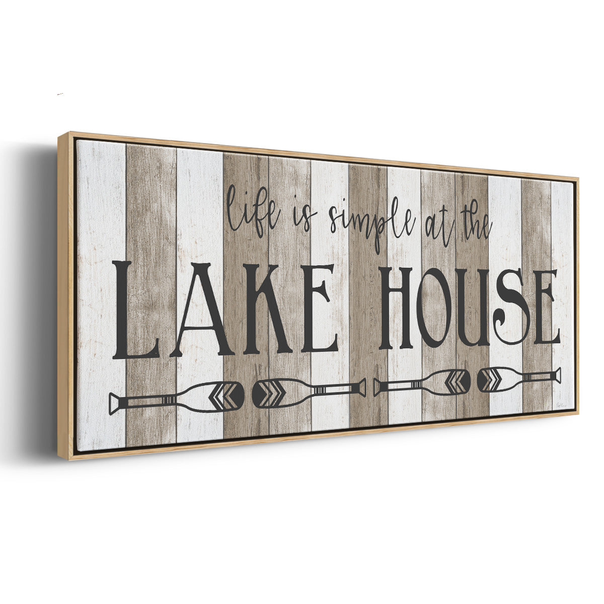 Simple at the Lake House - Floater Framed Canvas Print