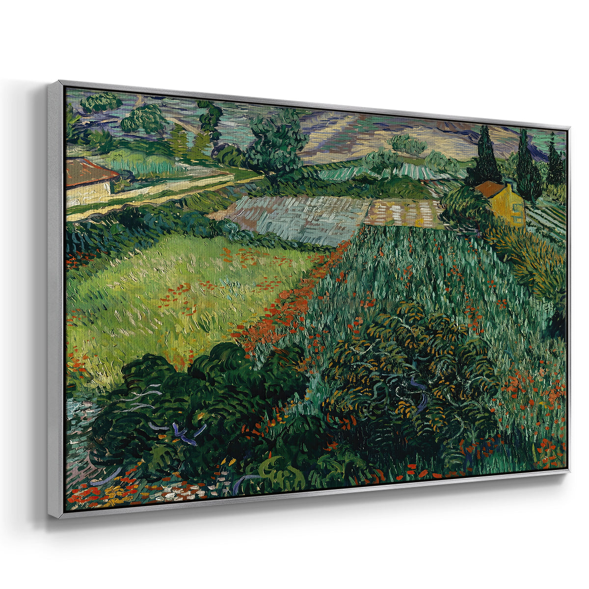 Field with Poppies, Saint-Rémy, 1889 - Floater Framed Canvas Print