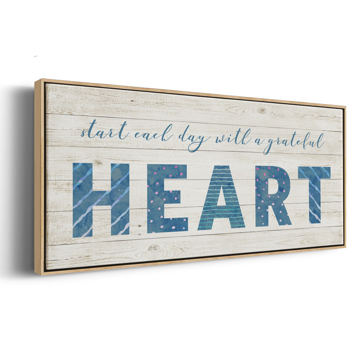 Grateful Heart - Floater Framed Canvas Print